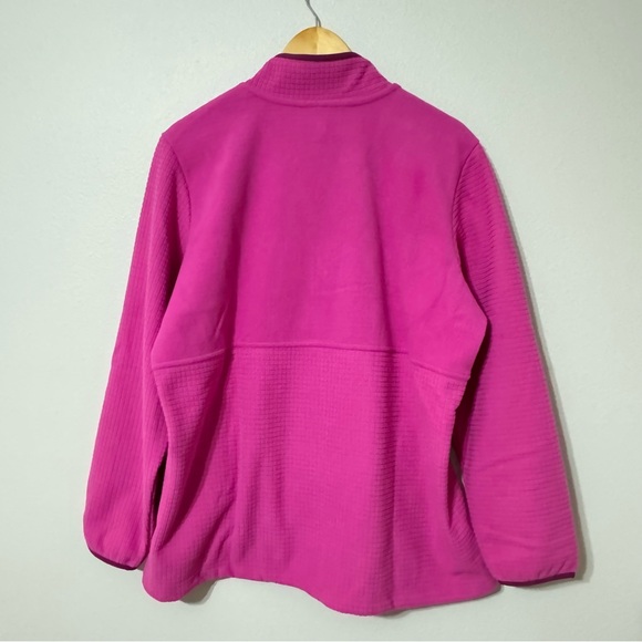 Land’s End Grid Fleece Fuchsia Zippered Jacket—XXL - Picture 6 of 11